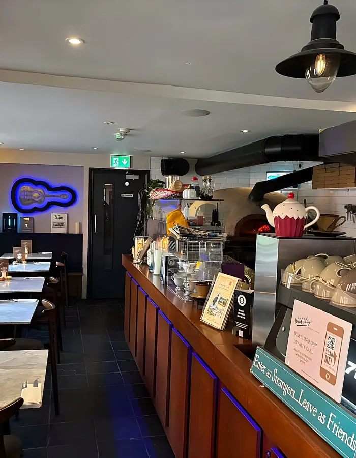 The counter and open kitchen at Wild Ways
